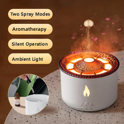 Aromatic Volcano Essential Oil Diffuser - Flame Effect and Relaxing Mist