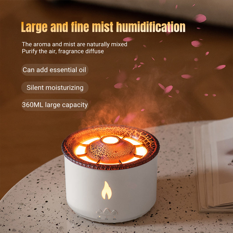 Aromatic Volcano Essential Oil Diffuser - Flame Effect and Relaxing Mist